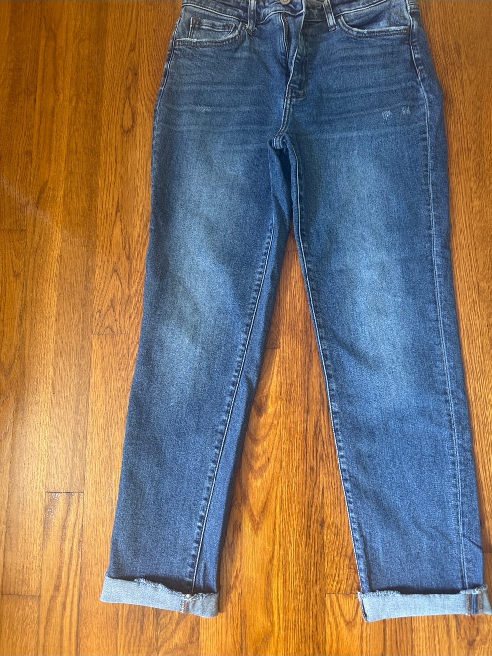 Flying Monkey Women's Dark Blue Boyfriend Jeans with Rolled Cuffs
